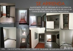 SE ARRIENDA Apartamento 40 M2, Ubicada en la localidad de Barrios Unidos, San Fernando por la Av 6