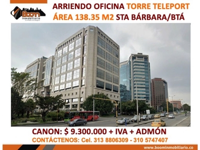 Oficina de alto standing de 138 mq en alquiler - Santafe de Bogotá, Bogotá D.C.