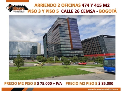 Exclusiva oficina de 474 mq en alquiler - Santafe de Bogotá, Bogotá D.C.