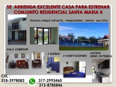 Arriendo hermosa casa para estrenar condominio santa maria 2 villavicencio - Villavicencio