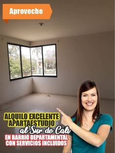 Apartamentos en Cali | ALQUILO EXCELENTE APARTAESTUDIO CON SERVICIOS INCLUIDOS EN TERCER PISO EN BARRIO DEPARTAMENTAL