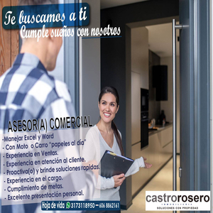 Alquiler Casa - Cable- Oferta Laboral Asesor(a) Comercial