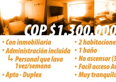 Duplex arriendo COP$1.300.000 Norte Bogota Tranquilo admin incluida
