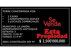 Vivienda de alto standing en venta La Unión, Departamento de Antioquia